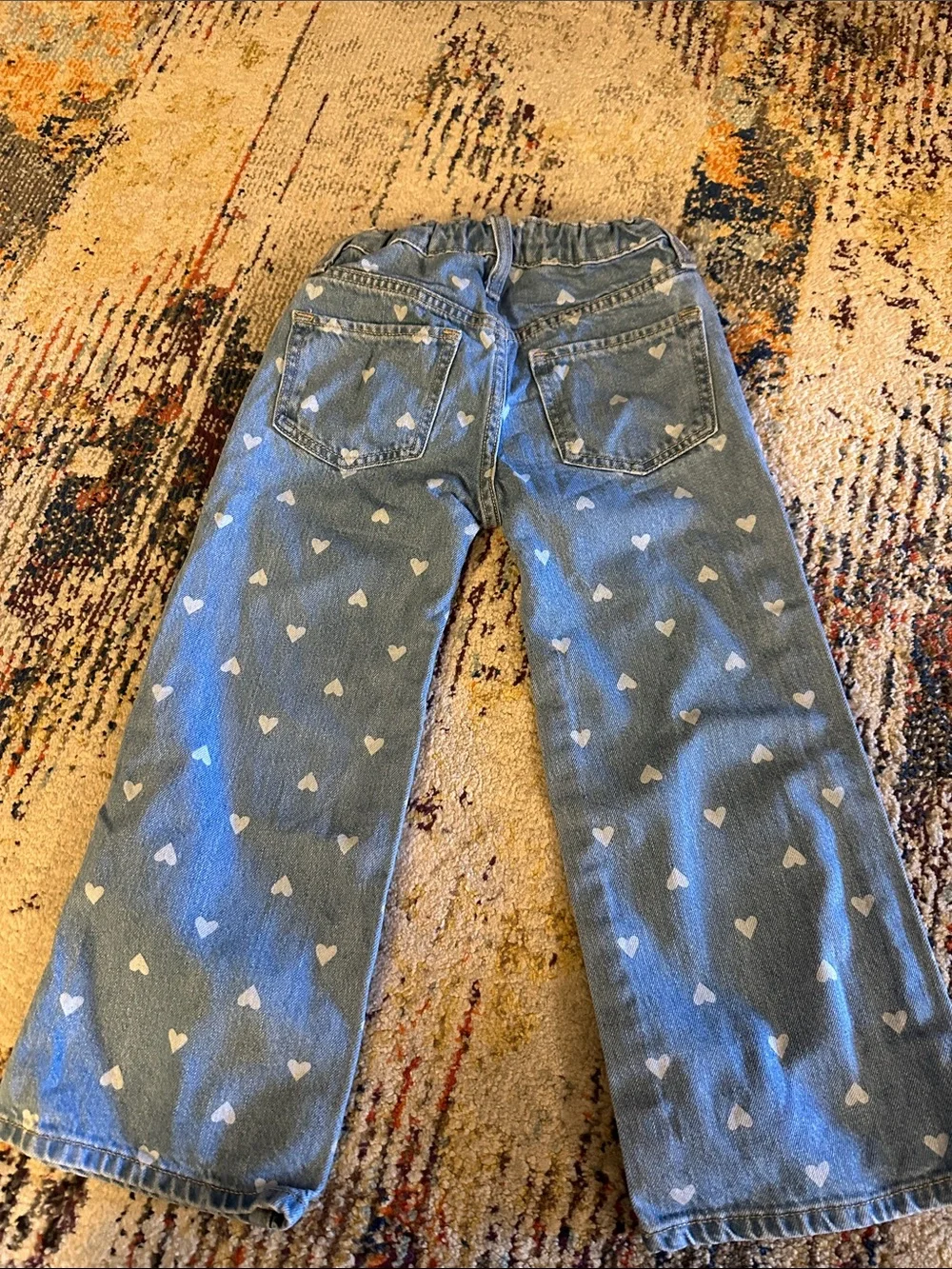 Old Navy Light Blue Heart Print Jeans for Kids